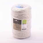 Vaessen creative Ficelle, Blanche, 2 mm x 150 m, Fil à Macramé en Coton Mélangé Jardin, l’enfilage de Perles, la Décoration Bohème Chic, la Création de Bracelets d'amitié et des projets DIY