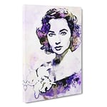 Elizabeth Taylor in Abstract Canvas Print for Living Room Bedroom Home Office Décor, Wall Art Picture Ready to Hang, 30 x 20 Inch (76 x 50 cm)