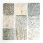 mosaik ws quartz brick quartzite beige/grey 9,8x9,8x1