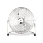 Zuvo 20" High Velocity Electric Floor Fan, 3 Speeds Heavy Duty Metal Quiet Oscillating Fan for Home Commercial Residential Use, Outdoor Indoor Fan for Maximum Air Flow (Chrome)