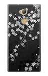 Innovedesire Japanese Kimono Style Black Flower Pattern Case Cover For Sony Xperia XA2 Ultra