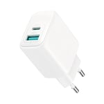 SiGN Snabbladdare USB & USB-C, PD & Q.C3.0, 3.5A, 20W - Vit Vit