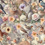 By Ernst Skogsdjur på sommaräng - Trikåtyg