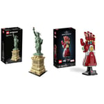 LEGO 21042 Architecture Statue of Liberty Model Building Kit, Collectable New York Souvenir Set & 76223 Marvel Nano Gauntlet, Iron Man Model with Infinity Stones