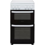 Hotpoint Cloe HD5V92KCW 50cm Electric Cooker with Ceramic Hob - White Red