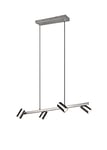 TRIO, Suspension, Marley 4xGU10, max.35,0 W Corps: Métal, Nickel mat L:80,0cm, L:18,0cm, H:150,0cm IP20,Sans illuminant,Réglable en hauteur