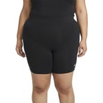 Nike Women's W NSW ESSNTL MR Biker SH Plus Pants, Black/White, 1X