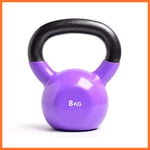 Cast Iron Fitness Kettlebell Heavy Weight Kettle Bell (4kg-18kg) For Home & Gym Weight Training With Easy Grip Non-Slip Handles,Purple,8kg