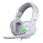 Salar KX101 3,5 mm trådbundna hörlurar för spelheadset PC Gamer Stereo-hörlurar med mikrofon för dator vit