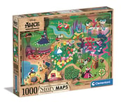 Clementoni Story Maps Alice in Wonderland Adulte 1000 pièces, Personnage Disney, Puzzle Dessin animé-fabriqué en Italie, 39667, Multicolore, Medium