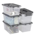 Gitany 6L Plastic Storage Boxes, Storage Boxes with Lids Set of 6