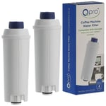 2 x Qpro Coffee Machine Water Filters Delonghi EC800 EC820 EC850 BCO400 ECAM