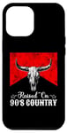 iPhone 15 Pro Max Retro Raised On 90's Country Music Bull Skull Western Style Case