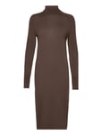 Extra Fine Wool High-Nk Dress Brown Calvin Klein