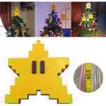 Retro Super Mario Pixelstjärna Julgrans Topp 3D Stjärnform