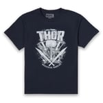 T-Shirt Homme Marvel - Thor Ragnarok - Logo du Marteau de Thor - Bleu Marine - M