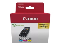 Canon CLI-526 C/M/Y Multi pack - 3-pack - 9 ml - gul, cyan, magenta - original - bläcktank - för PIXMA iP4850, iP4950, iX6550, MG5150, MG5250, MG5350, MG6150, MG6250, MX895