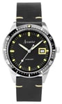 Accurist 72001 Dive Mens | Black Dial | Black Leather Strap Watch