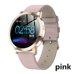 KYLN 1.22 Inch Smart Watch Waterproof IP67 Blood Pressure Monitoring Metal Starp Multi Sport Modes SmartWatch Women Band -Pink
