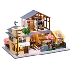 JZH Dollhouse Miniature with Furniture DIY Dollhouse Kit Handmade with LED & Music Box,1:24 Scale 3D Puzzle Creative Doll House Toys for Children Gift