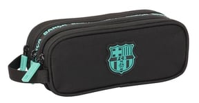 Safta F.C. Barcelona 3rd Equipment – Triple Zip Pencil Case, Children's Pencil Case, Ideal for Children from 5 to 14 Years, Comfortable and Versatile, Quality and Resistance, 21 x 7 x 8.5 cm, Black,