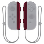 eXtremeRate Scarlet Red Soft Touch Replacement Shell for Nintendo Switch Joycon Strap, Custom Joy-Con Wrist Strap Housing Buttons for Nintendo Switch Joy-Con & Switch OLED Joycon - 2 Pack