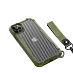Clear Back Cover with Heavy Duty Shockproof TPU Bumper Phone Case, Suitable For Iphone12 Series Phones (Army green, iphone 12 mini)