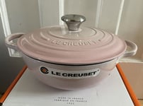 Le Creuset Cast Iron Enamelled 24cm Soup Pot/ Marmite Design - Shell Pink