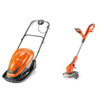 Flymo EasiGlide 300 Hover Collect Lawn Mower - 1700W Motor, 30cm Cutting Width, 20 Litre Grass Box, 10m Cable Length & Contour 650E Electric Grass Trimmer and Edger, 650 W, Cutting Width 30 cm