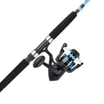 PENN 7’ Wrath Fishing Rod and Reel Spinning Combo, 7’, 2 Graphite Composite Fishing Rod with 3 Reel, Durable and Lightweight, Black, Blue