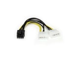 Startech - com Câble adaptateur d'alimentation LP4 vers carte vidéo Express pci 8 broches de 15 cm - 0,153 m - 2 - LP4 4pin - 1 - pci Express 8pin