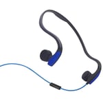 Bone Conduction Headphones, Open-Ear Wired Bone Conduction Outdoor Headphones, Noise Reduction with Mic, for Running, Sports, Fitness,Blue