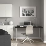 IKEA IKEA LAGKAPTEN / SPÄND skrivbord, svartbrun/vit, 140x60 cm, cm 140x60 cm