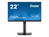 iiyama ProLite XUB2294HSU-B2 - Écran LED - 22" (21.5" visualisable) - 1920 x 1080 Full HD (1080p) @ 75 Hz - VA - 250 cd/m² - 3000:1 - 1 ms - HDMI, DisplayPort - haut-parleurs - noir mat