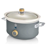 Swan Nordic Slow Cooker 3.5 Litres with 3 Temperature Settings 200W- SF17021GRYN