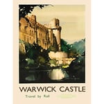 Wee Blue Coo Vintage Travel Warwick Castle British Railways Art Print Poster Wall Decor 12X16 Inch