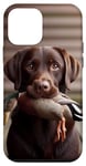 Coque pour iPhone 12 mini Chasse au canard Black Labrador Retriever
