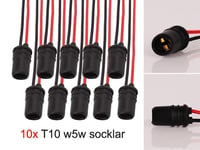 T10 w5w led / halogen kontakter / sockel fattning 10-pack mjuka
