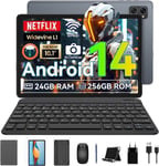 Taktile surfplatta TABWEE T20 10.1" RAM 24Go ROM 256Go-SD 2To, 5000 mAh, Android 15, IA Gemini 2.0, Med tangentbord, fodral, stylus, mus.