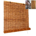 NIANXINN Bamboo Roller Blinds,Natural Made of Reed,Premium Retro Straw Blinds, Light Filtering Roll Up Blinds with Valance,Decorative Curtains,for Outdoor/Indoor,Custom (50x120cm/20x47)
