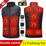 Men Women 11 Heated Vest Winter Coat Clothes Electric Heating Thermal Jacket UK