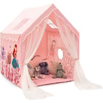 DREAMADE Tente de Jeux Enfant, Cabane Maison Intérieure/Extérieure avec Tapis Coton , Château, (Rose) - Dreamade