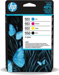 Hp 950/951 Black Cyan Magenta Yellow Standard Capacity Ink Multipack 24Ml + 3 X