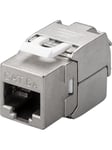 Pro Keystone module RJ45 CAT 6A STP 500 MHz slim-line - Silver
