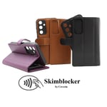 Skimblocker Magnet Fodral Samsung Galaxy A35 5G Brun