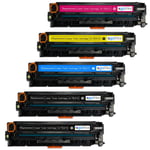 5 Toner Cartridges to replace HP CE410X, CE411A, CE412A, CE413A (305X/A) non-OEM