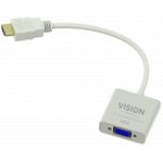 Vision TC-HDMIVGA adaptateur et connecteur de câbles HDMI VGA Blanc