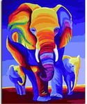 ZDDPTYY Paint by Numbers Kit（with Frame）for Adults,Elephant Art Deco Unique Gift Kids DIY Digital Painting Christmas Home Decoration40x50cm