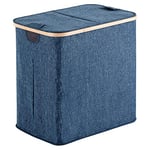GEDY Yoshi Bamboom Panier à linge, couleur bleue, capacité 87 litres, dimensions 51 x 53 x 34 cm et poids 1,19 kg
