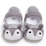 Baby Stripe Cartoon Loafers Princess Shoes Prewalker Gray 12-18m